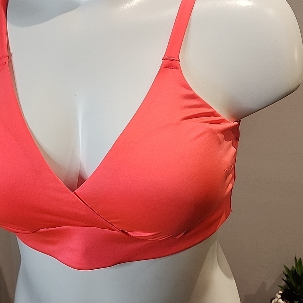 Torrid - Lightly Lined Microfiber Surplice Bralette in Neon Blush - Picture 3 of 14